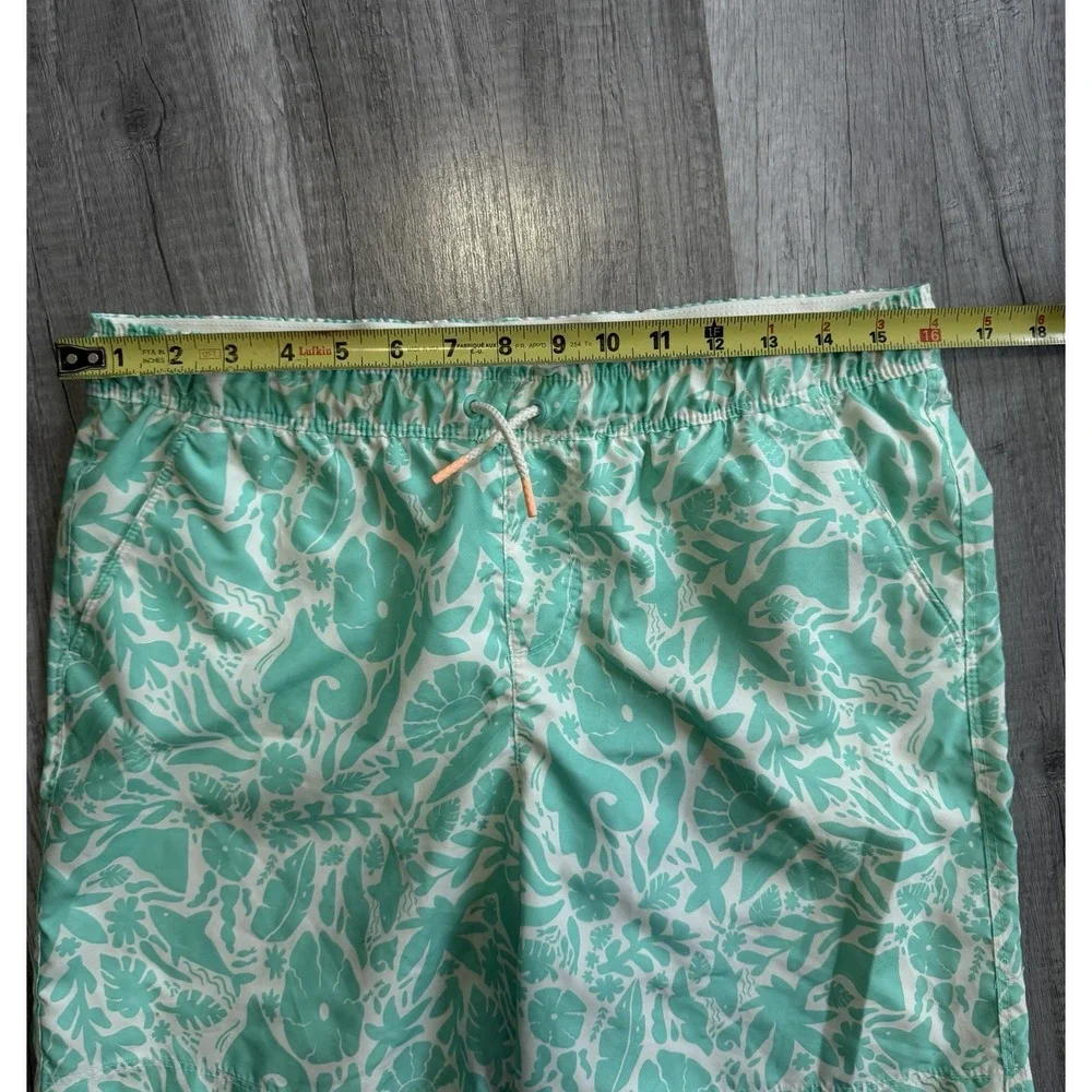 Cat & Jack Boys Green Swim Trunks Lined, XL 14) Husky Drawstring Pockets Summer